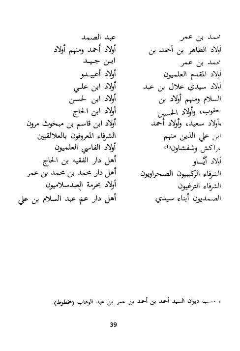 صفحات من كتاب: الفهرس في عمود نسب الأدارسة، المريني العياشي. - Image 1